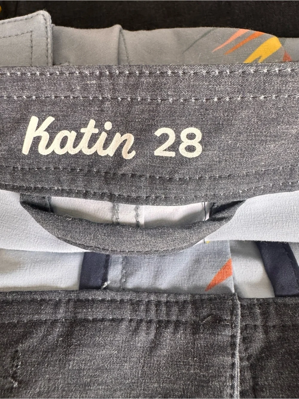 Katin Bird of Paradise Hybrid Board Shorts Men’s 28 Gray Floral NWT